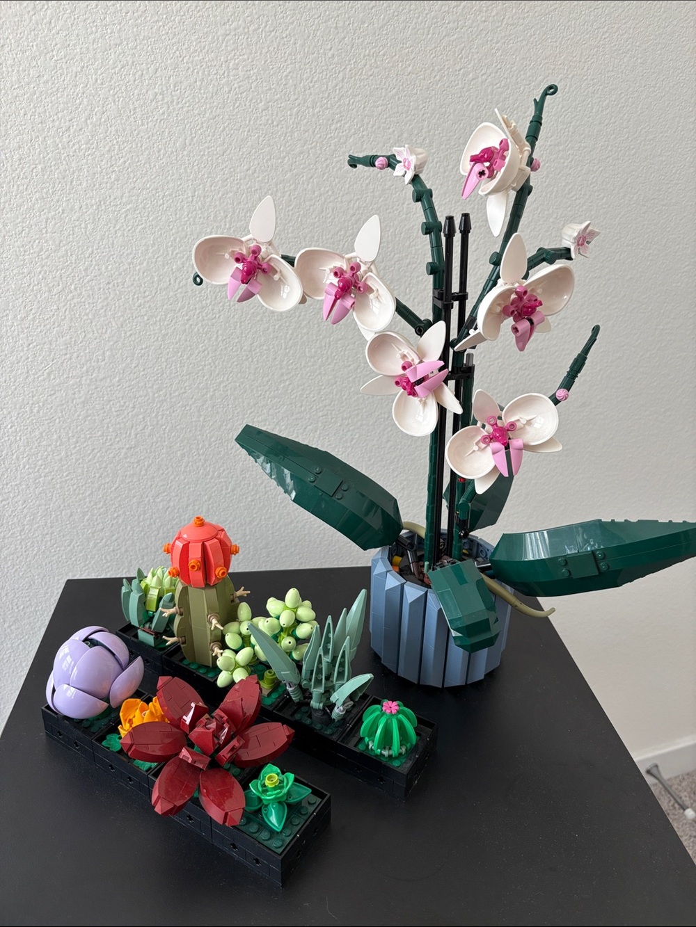 Assembled LEGO Flower Orchid and Succulent Plant Great HOME DECOR